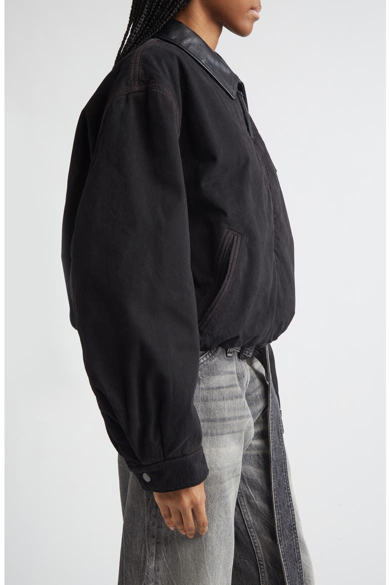 Washed Organic Cotton Twill Bomber Jacket, Alternate, color, DARK BROWN