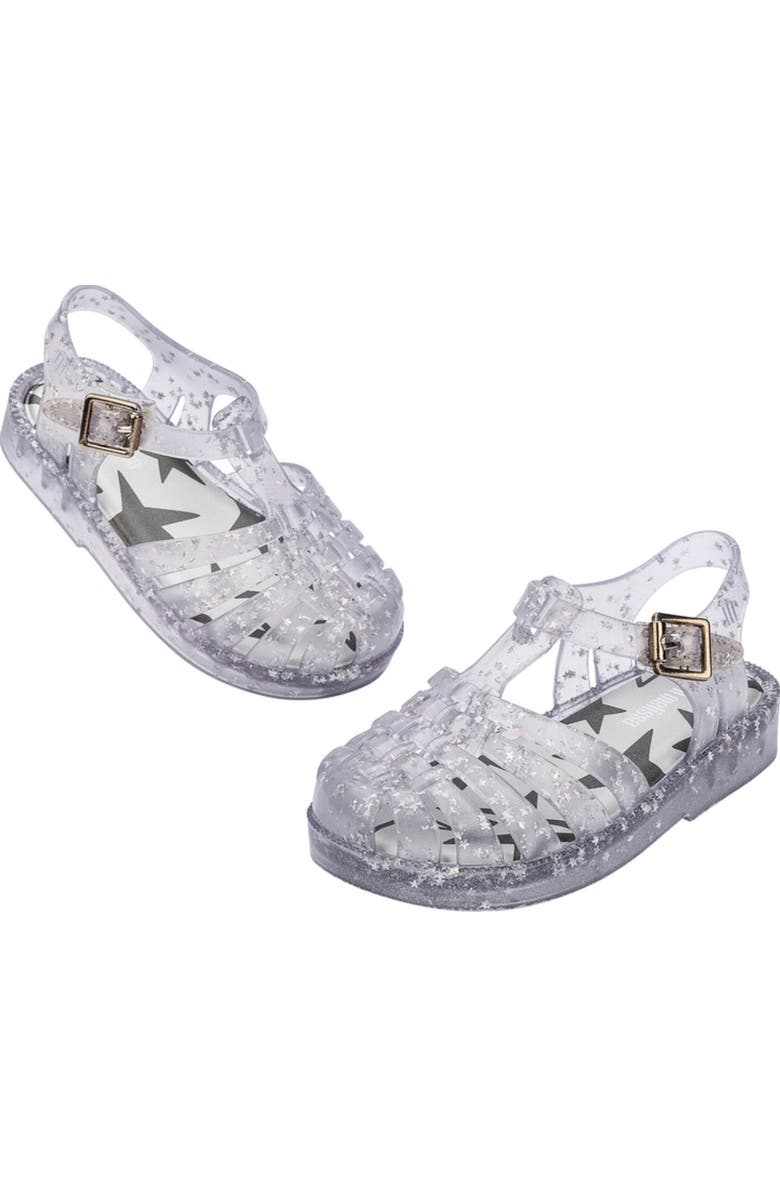 Melissa Kids' Possession Metallic Jelly Sandal, Alternate, color, Glitter Clear