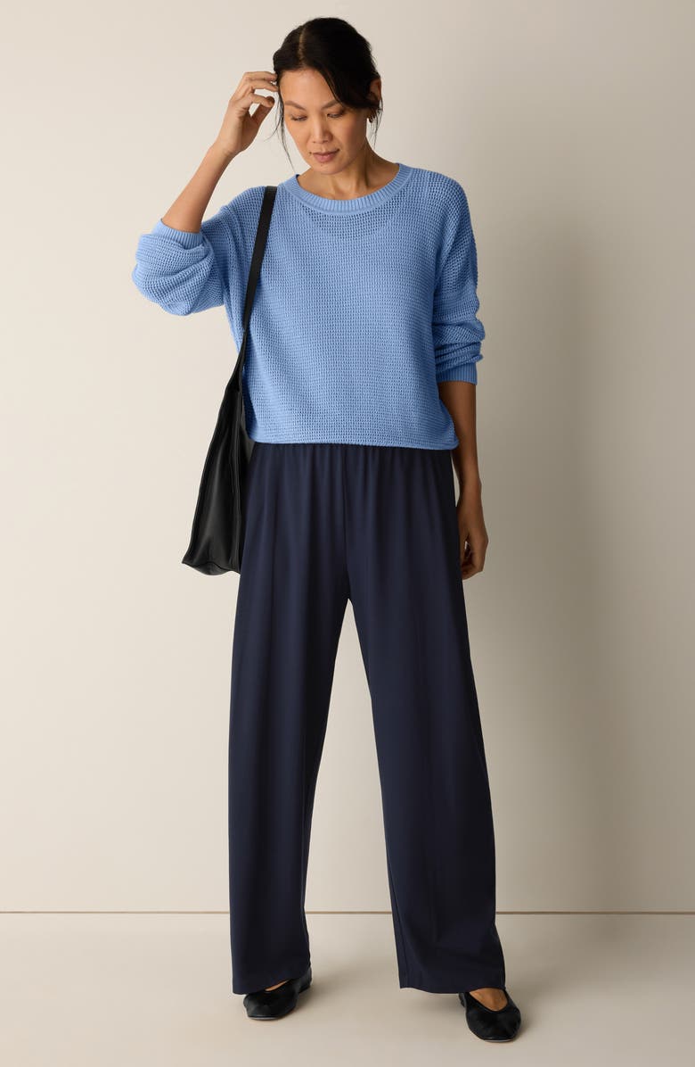 Eileen Fisher Ankle Straight Leg Jersey Pants, Alternate, color, Ink