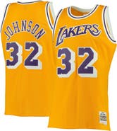 Mitchell & Ness Men's Mitchell & Ness Magic Johnson Gold Los Angeles Lakers 1984/85 Hardwood Classics Swingman Jersey