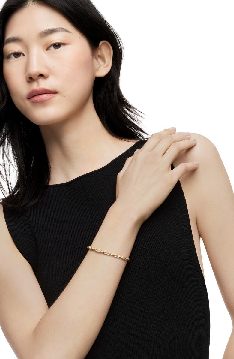 David Yurman Stax 18K Gold Chain Link Bracelet with Diamonds, Alternate, color, Yellow Gold