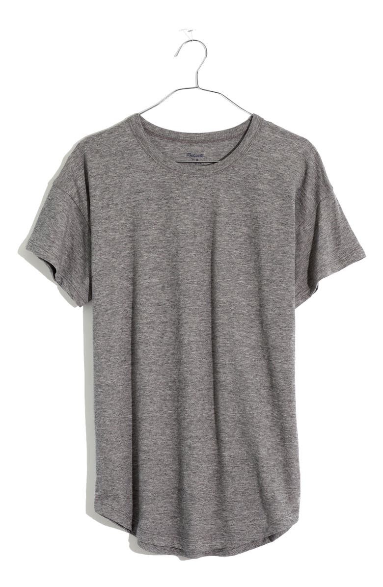 Madewell Sorrel Whisper Ringer T-Shirt, Alternate, color, Heather Iron