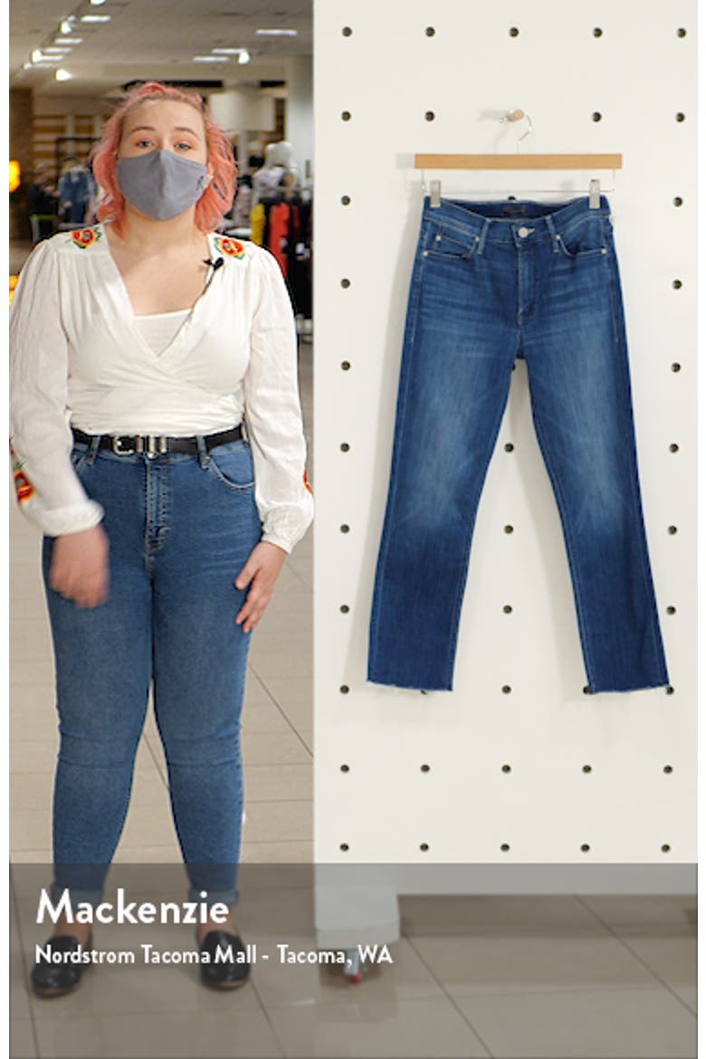 The Dazzler High Waist Fray Hem Crop Straight Leg Jeans video