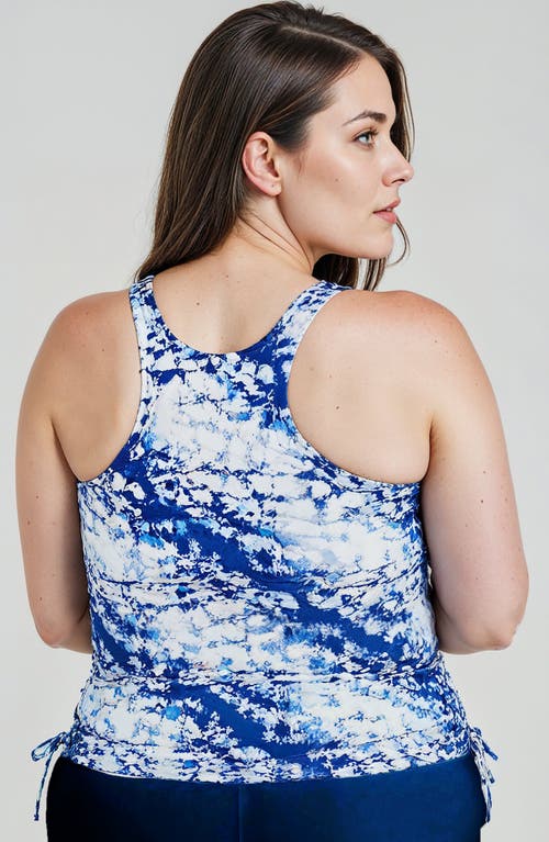 Calypsa Maya Tankini Swim Top With Removable Cups In Blue