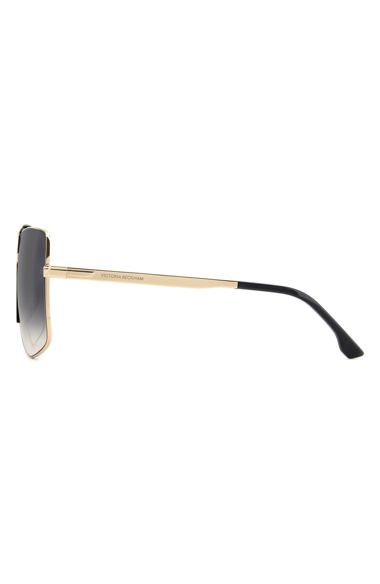 Victoria Beckham 62mm Square Aviator Sunglasses, Alternate, color, Black Gold/ Dark Grey Sf