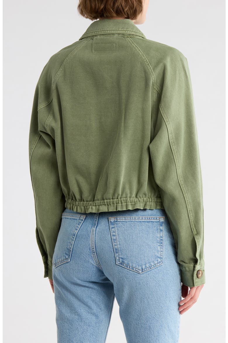 Crop Twill Shirt Jacket, Alternate, color, BASIL MOCKTAIL