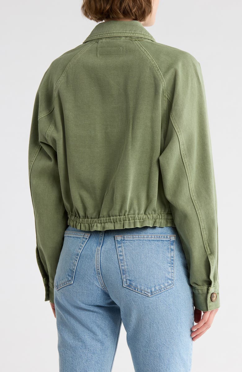 BLANKNYC Crop Twill Shirt Jacket, Alternate, color, Basil Mocktail
