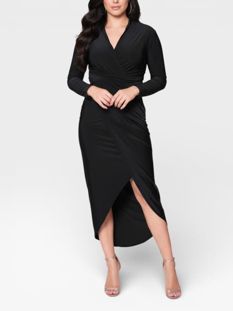 Bret  Wrap Front Midi Dress