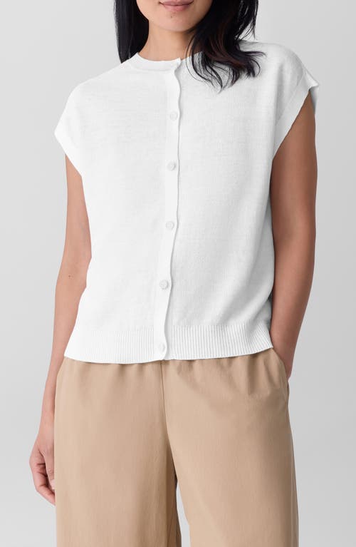 Eileen Fisher Linen Ankle Pleated Lantern Pant In Cocoa In White