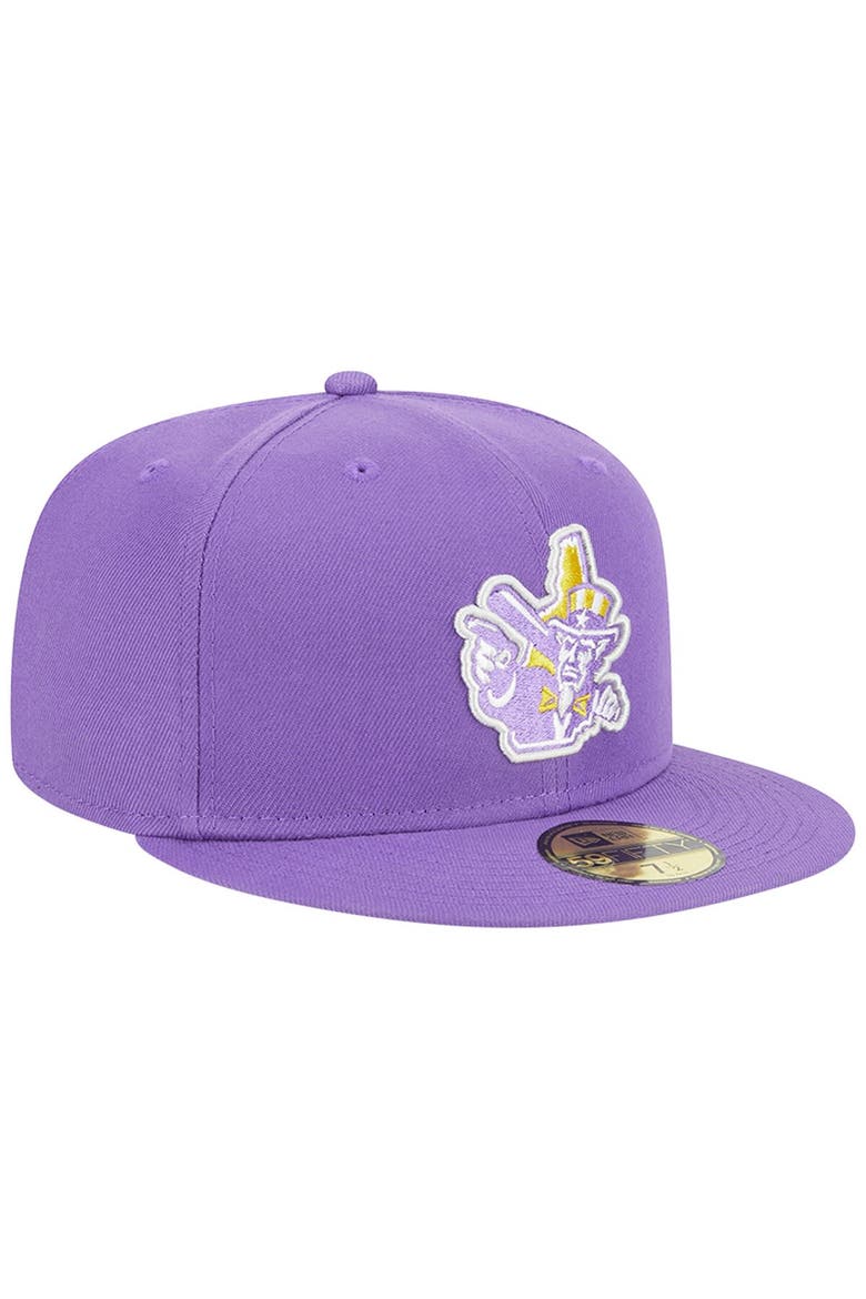 Men's New Era Purple New Hampshire Fisher Cats Theme Nights New Hampshire Primaries Uncle Sam 59FIFTY Fitted Hat, Alternate, color, Purple