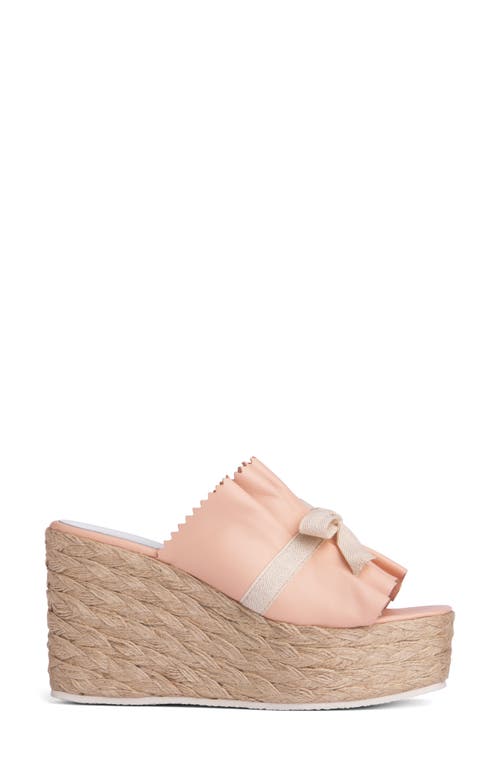 Beautiisoles Noelle Espadrille Platform Wedge Slide Sandal In Light Pink