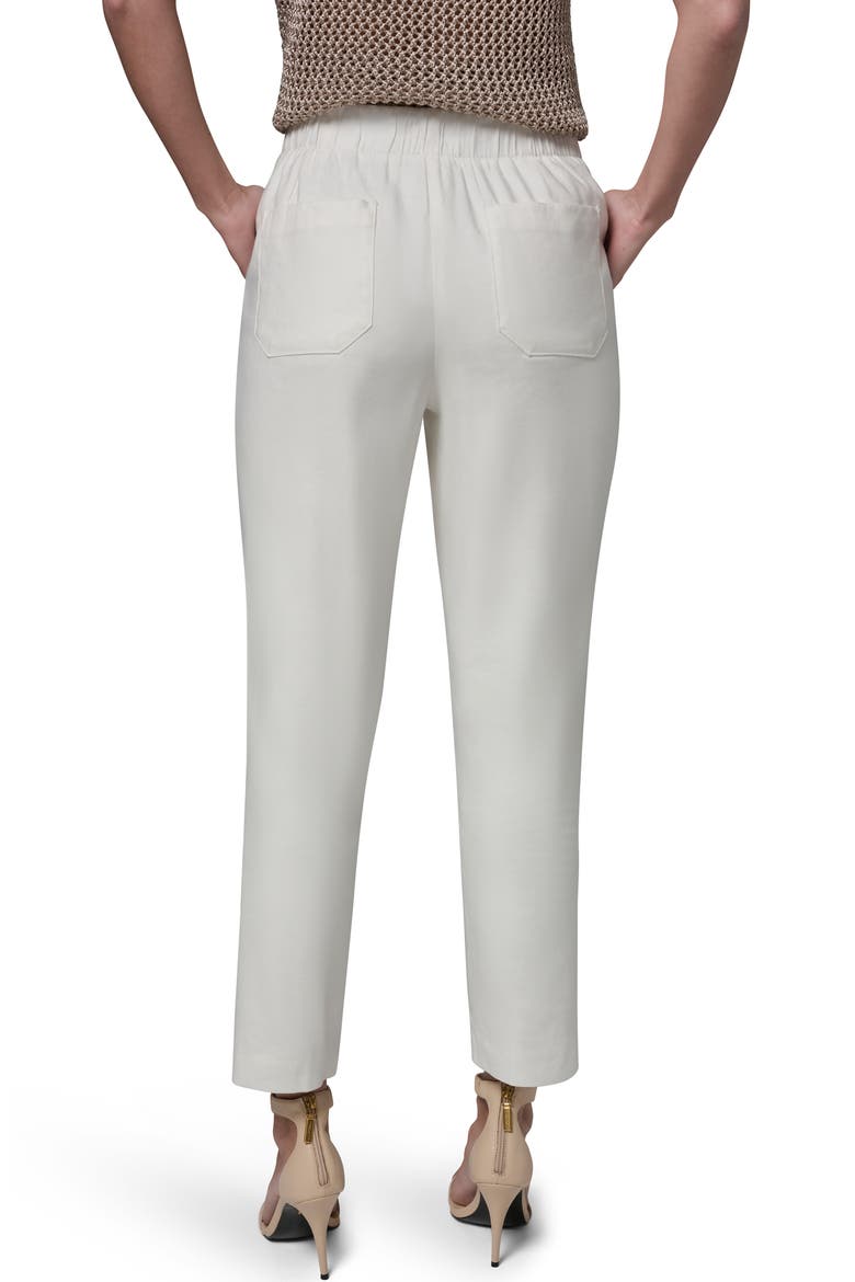Linen Blend Straight Leg Ankle Pants, Alternate, color, CREAM