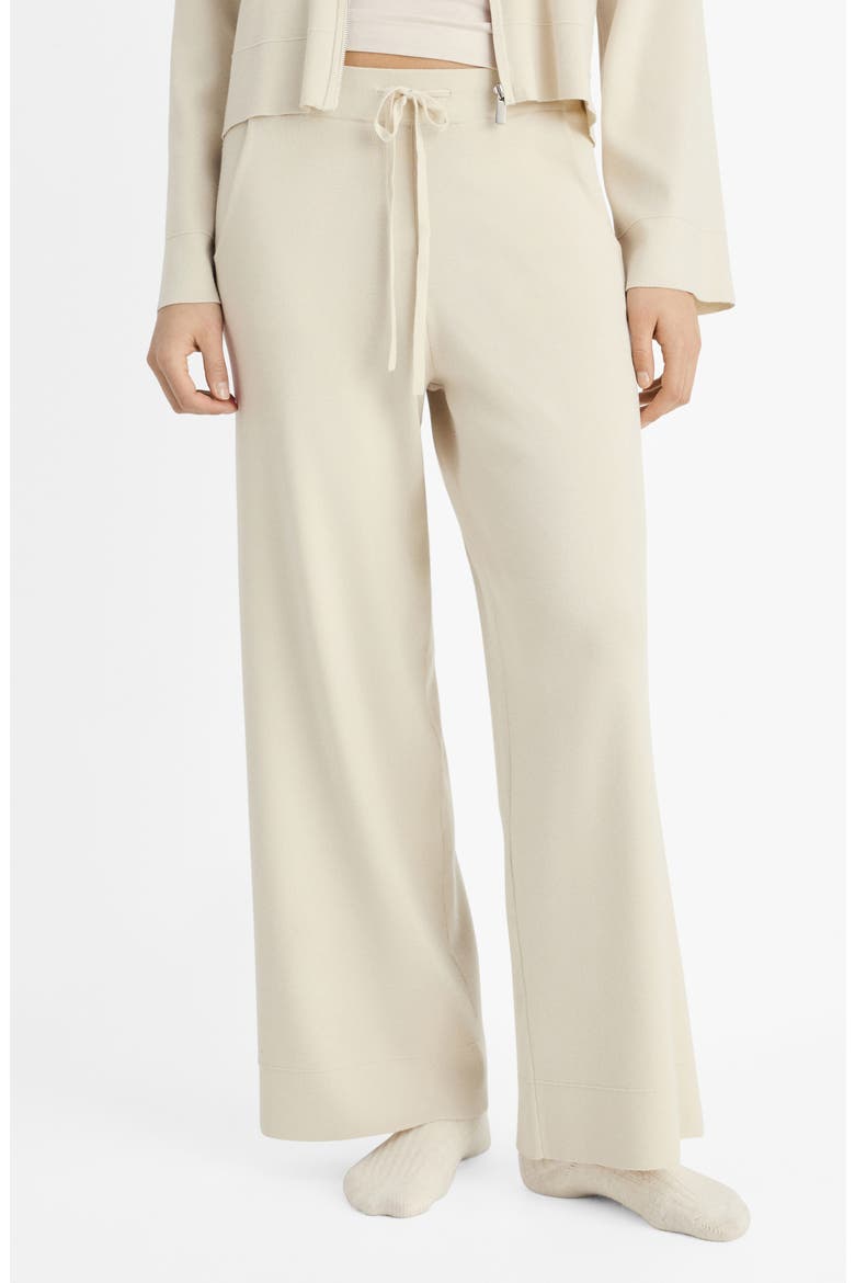 Wide Leg Rib Drawstring Pants, Main, color, LIGHT/ PASTEL GREY