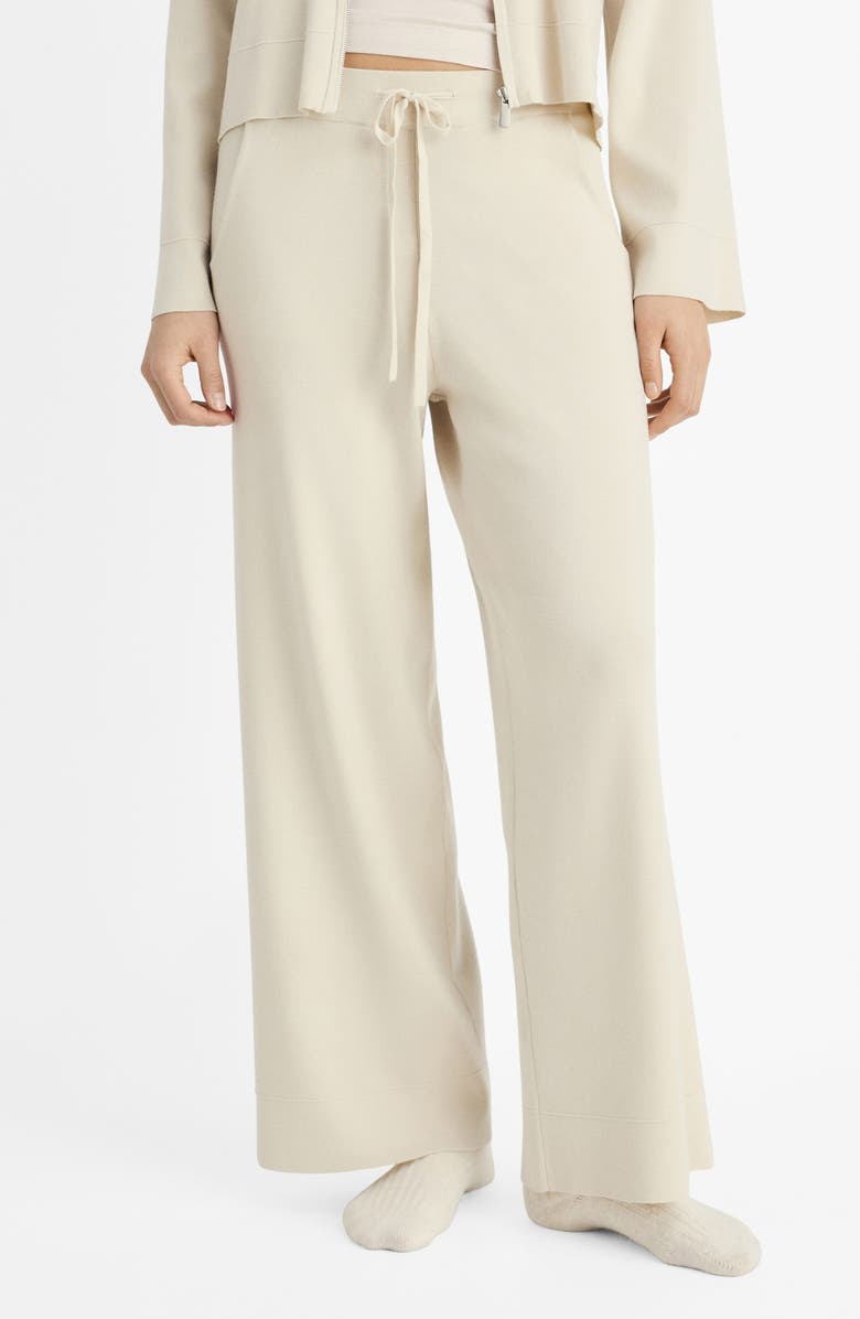 MANGO Wide Leg Rib Drawstring Pants, Main, color, 