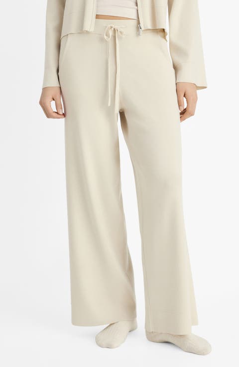 Wide Leg Rib Drawstring Pants