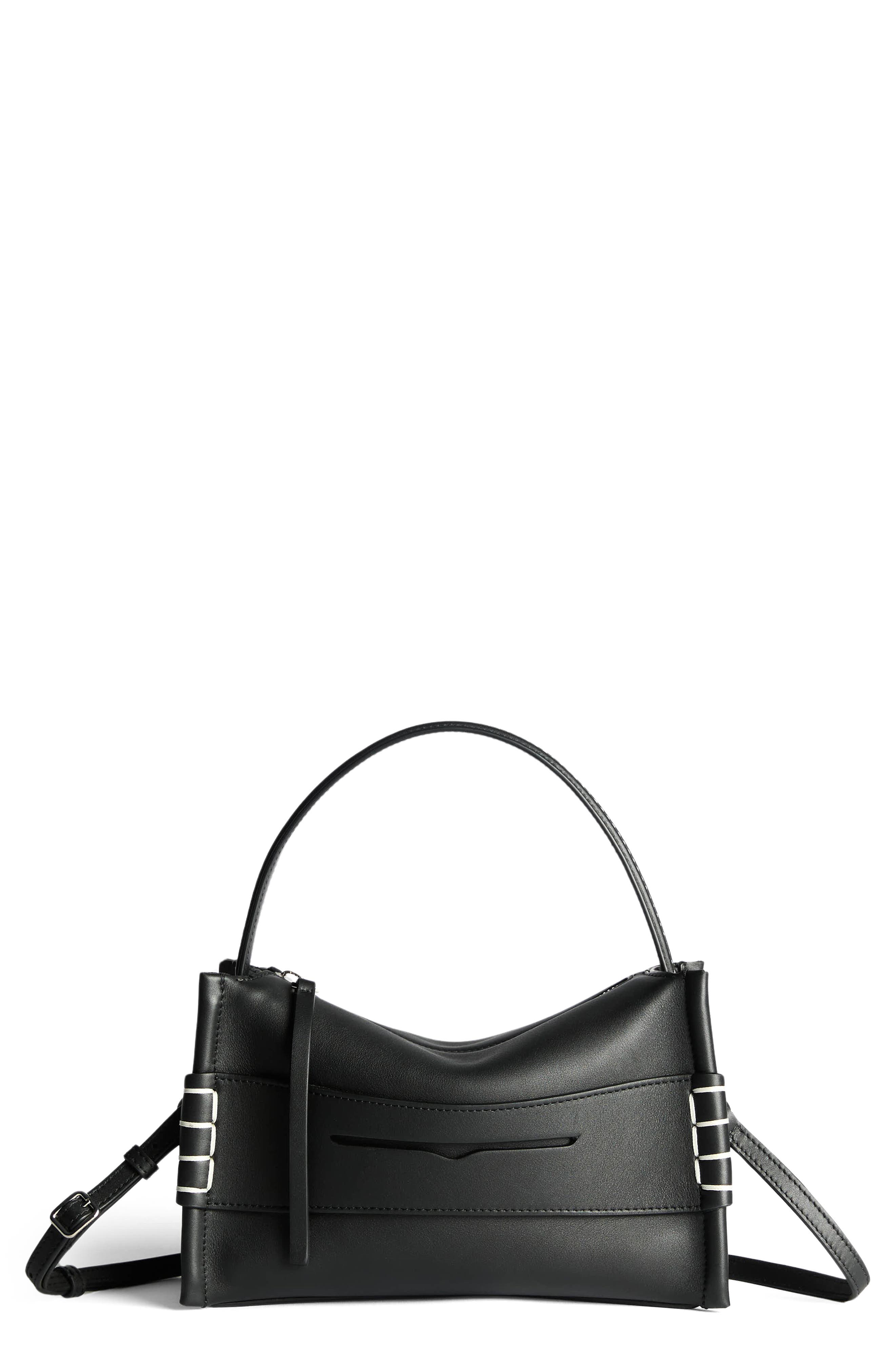 JW Anderson Small Loafer Leather Handbag, Main, color, Black