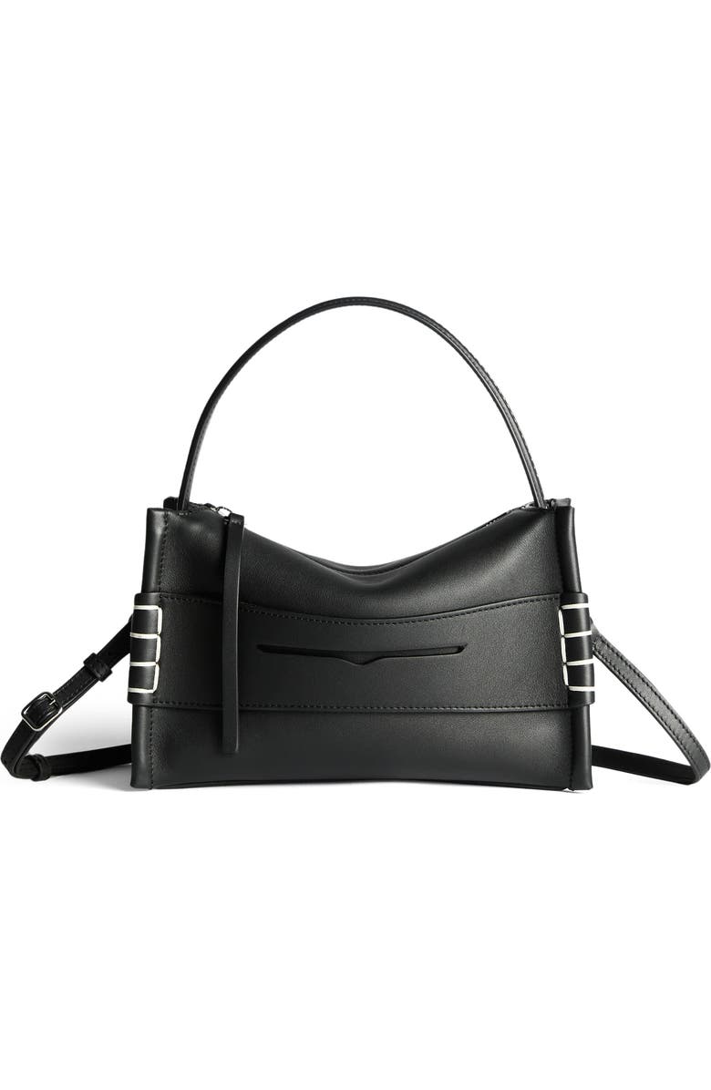 JW Anderson Small Loafer Leather Handbag, Main, color, Black