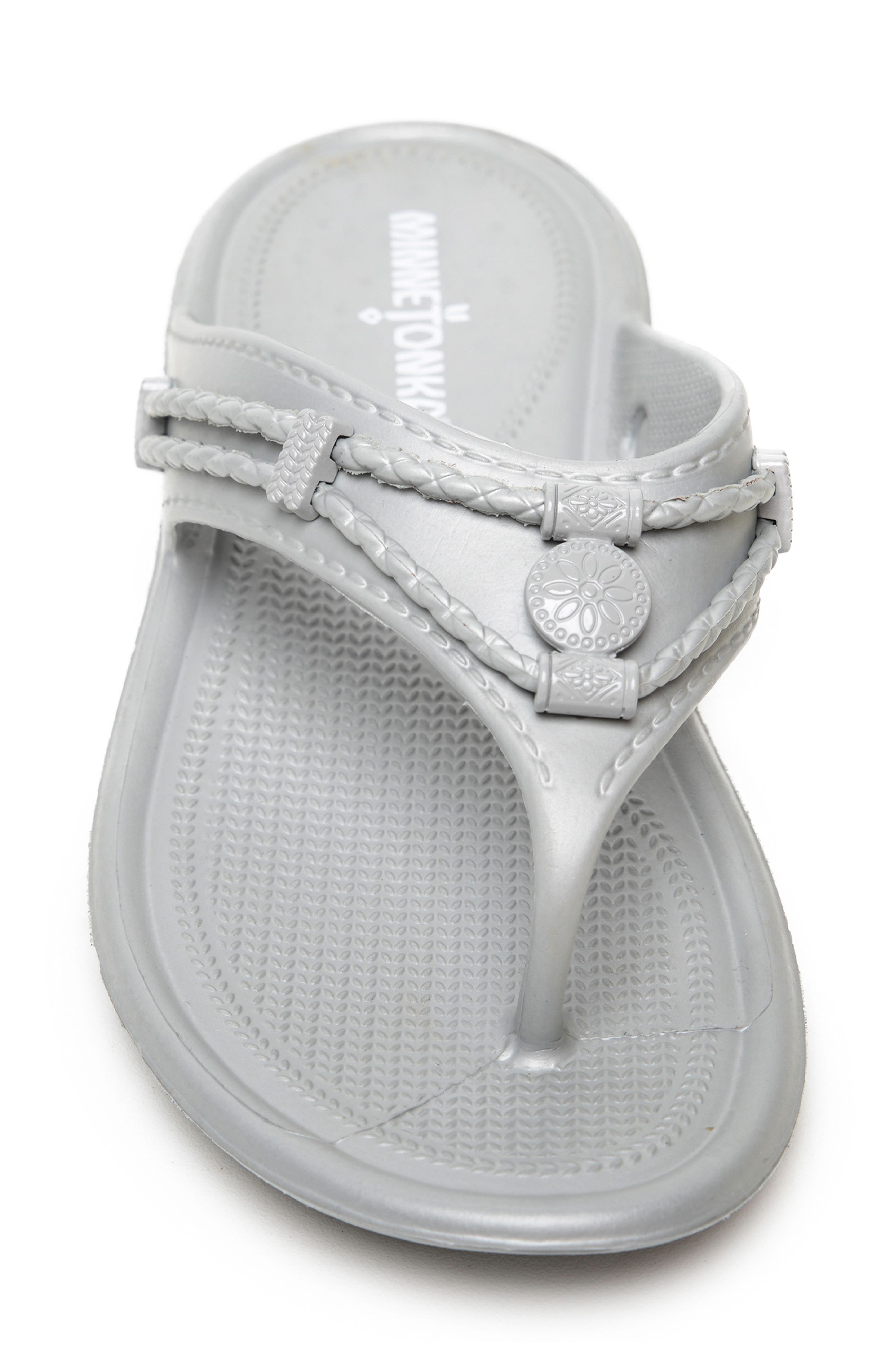 Minnetonka Silverthorne Prism Waterproof Flip Flop, Alternate, color, Grey