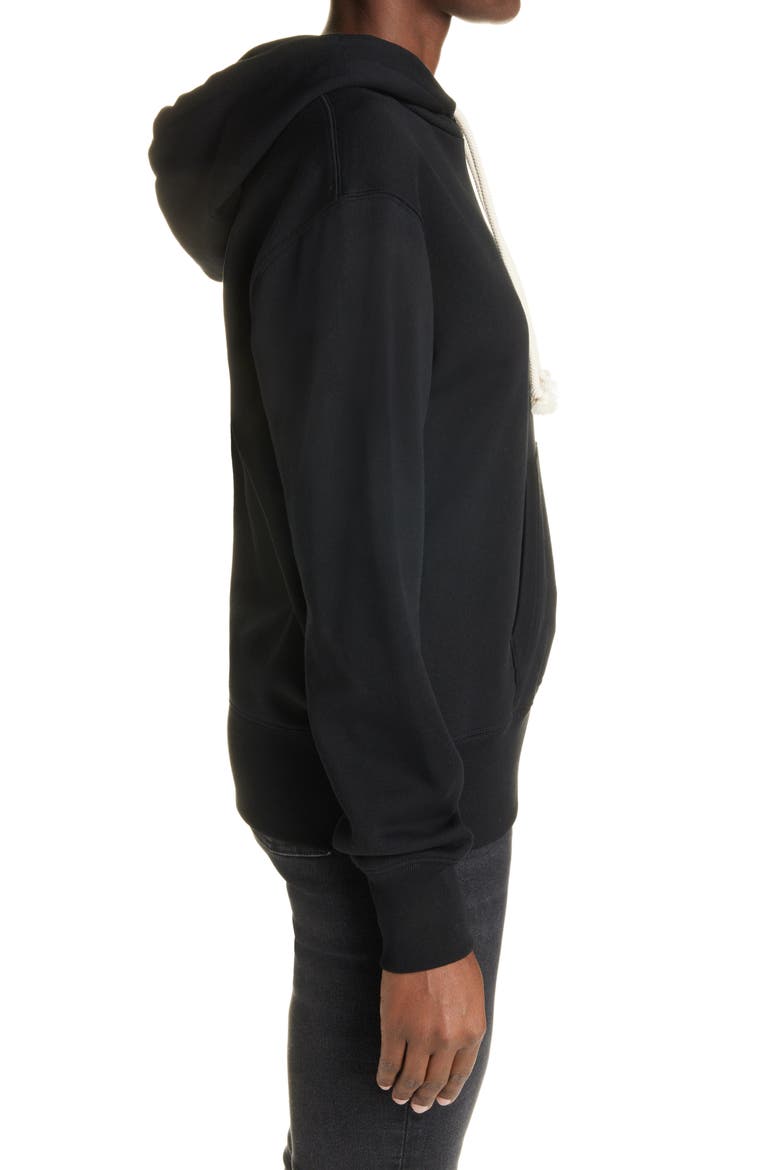 Fairah Face Patch Cotton Hoodie, Alternate, color, BLACK