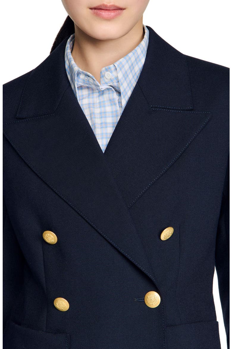 Slim-fit wool suit jacket, Alternate, color, Navy blue
