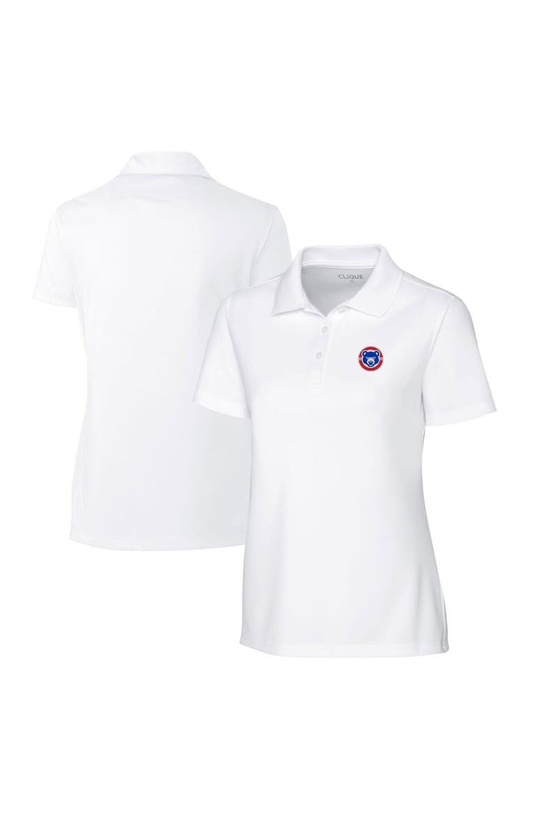 Women's Cutter & Buck  White South Bend Cubs Clique Spin Eco Performance Pique Women's Polo, Main, color, White