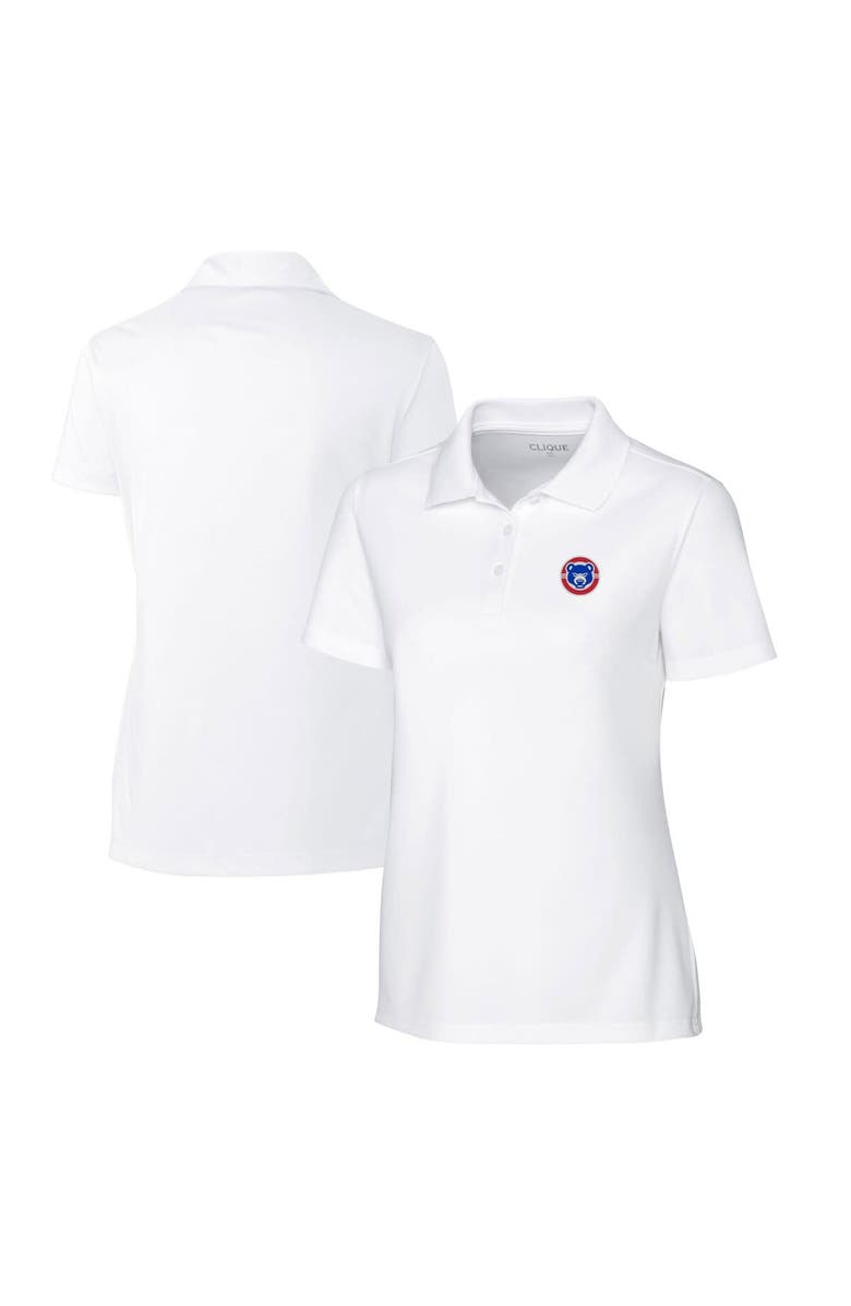 Cutter & Buck Women's Cutter & Buck White South Bend Cubs Clique Spin Eco Performance Pique Women's Polo, Main, color, White