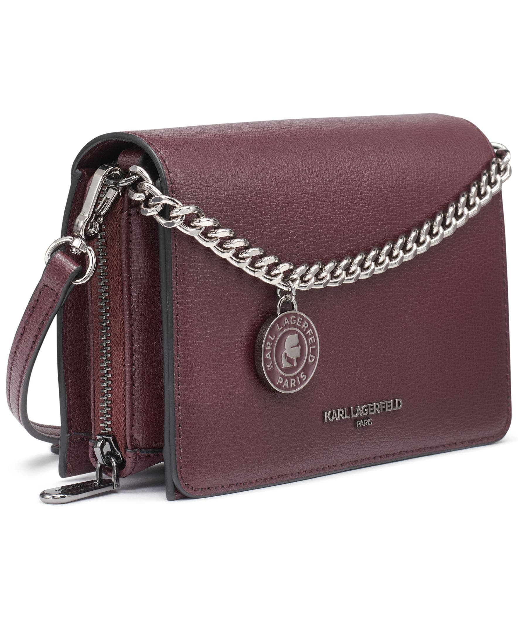 KARL LAGERFELD PARIS Lourdes Crossbody, Alternate, color, Raisin