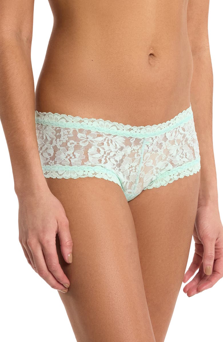Hanky Panky Flora Lace Boyshorts, Alternate, color, Mint Tea