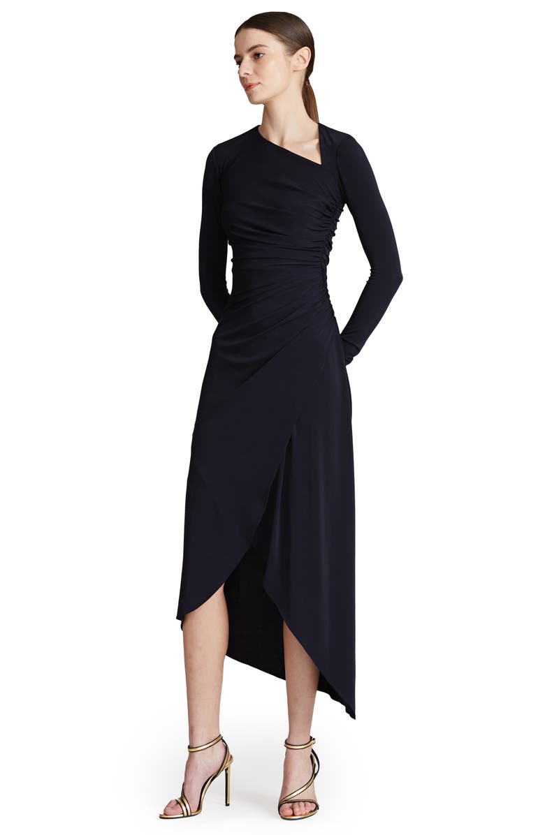 HALSTON EVENING Giorgia Long Sleeve Jersey Cocktail Dress, Alternate, color, 