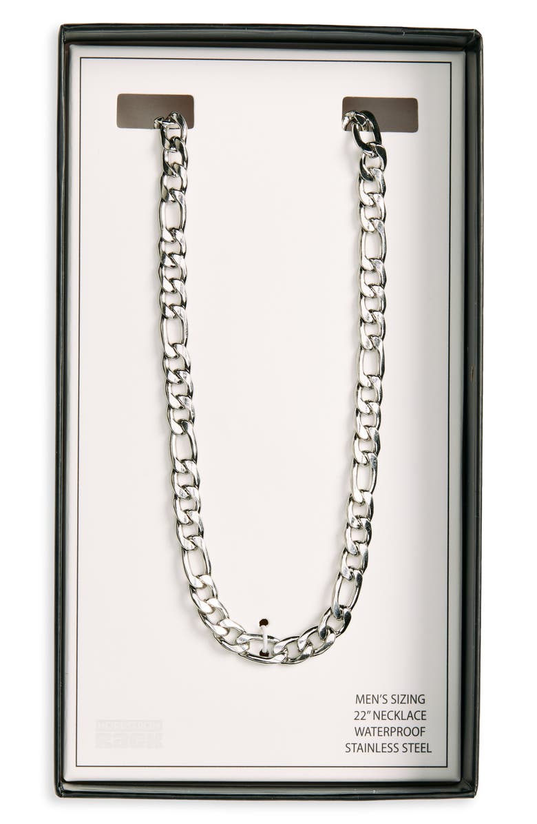 NORDSTROM RACK Men's Figaro Chain Necklace, Main, color, Silver
