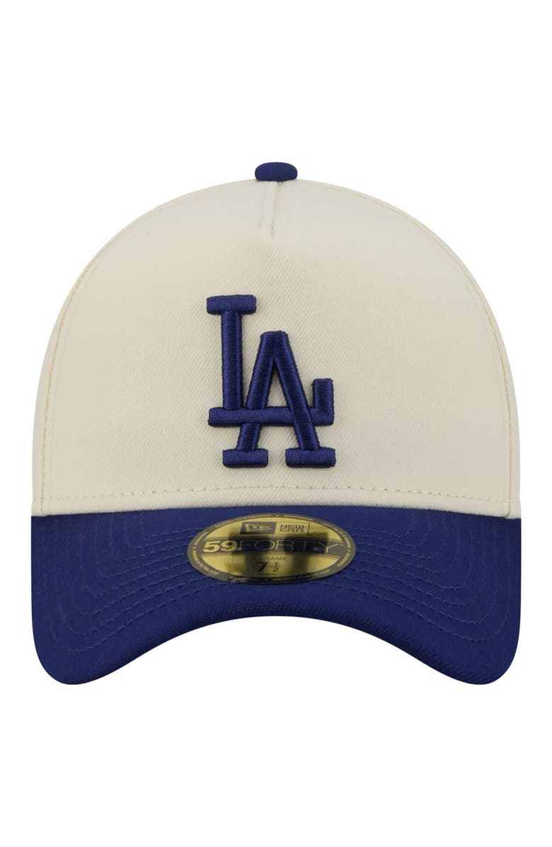 New Era Men's New Era  Cream Los Angeles Dodgers Chrome A-Frame 59FORTY Fitted Hat, Alternate, color, Cream