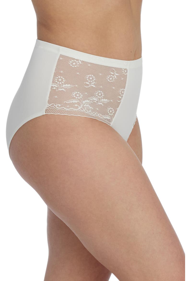 Lacy High Waist Briefs, Alternate, color, White