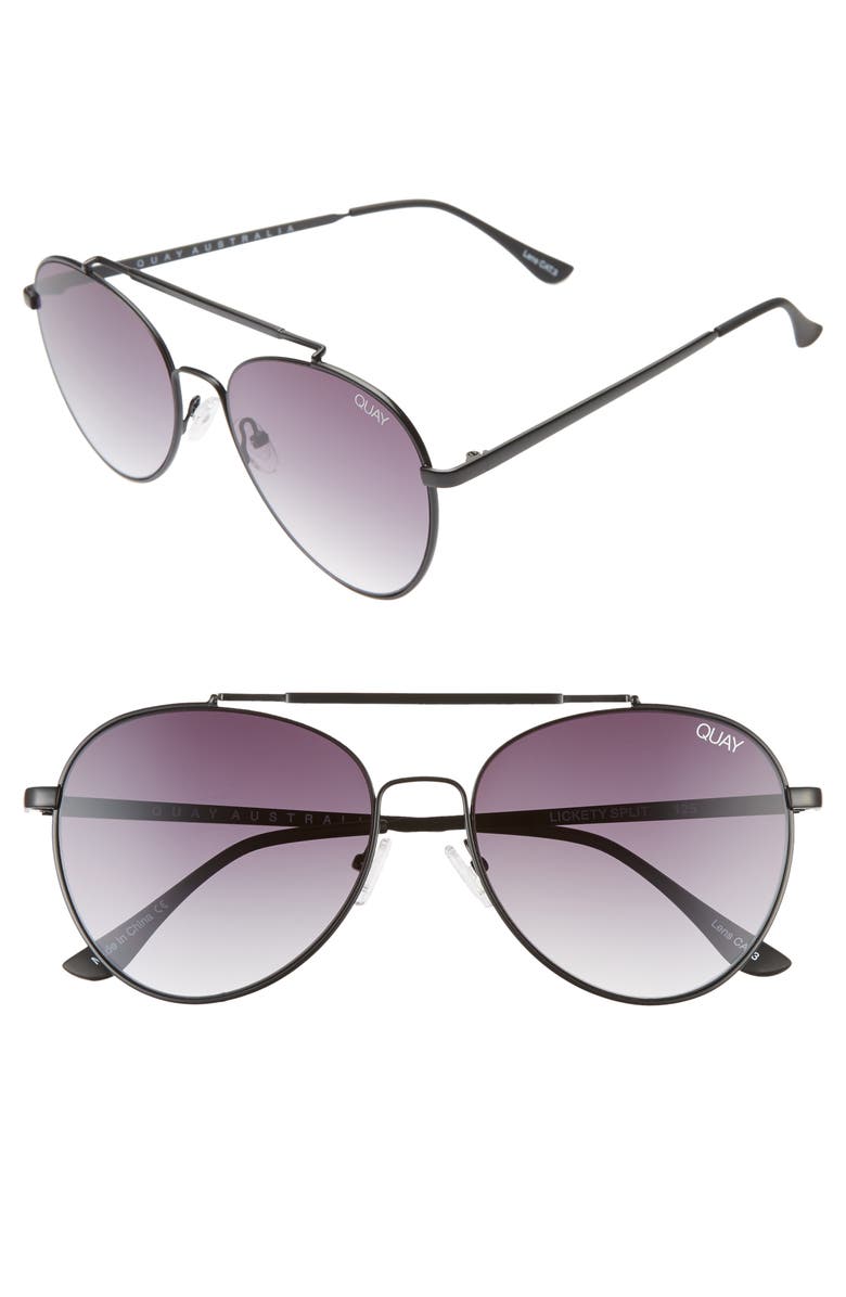 QUAY Australia Lickety Split 55mm Aviator Sunglasses, Main, color,
