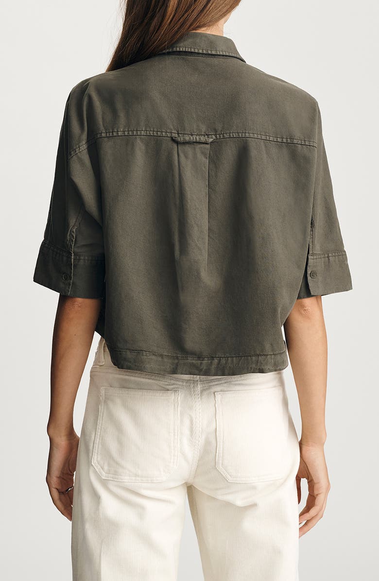 Mavi Jeans Kambaba Crop Button-Up Shirt, Alternate, color, Kambaba Green