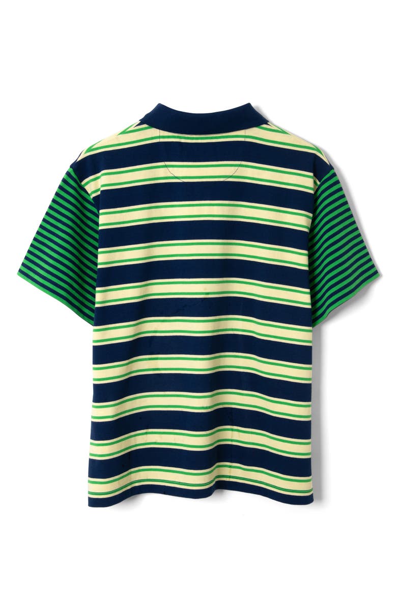 Damson Madder Zia Mix Stripe Rugby Polo, Alternate, color, Green Multi