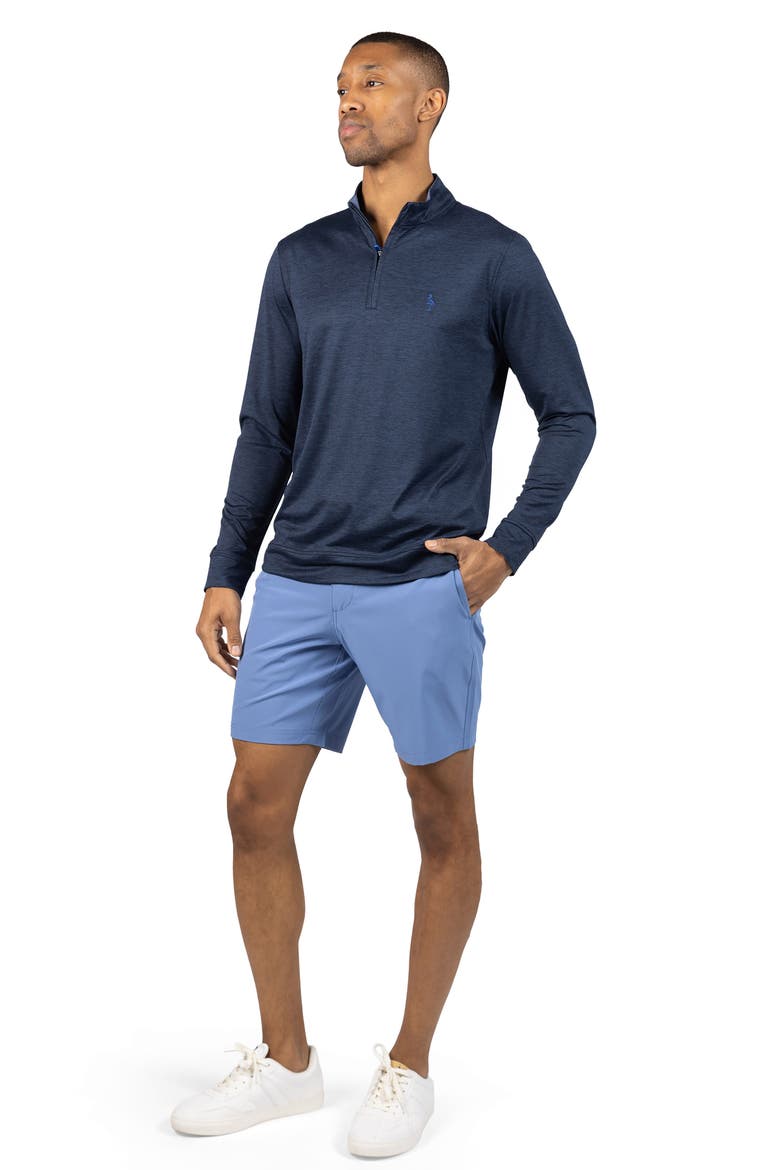Mélange Mesh Performance Quarter Zip Pullover, Alternate, color, NAVY