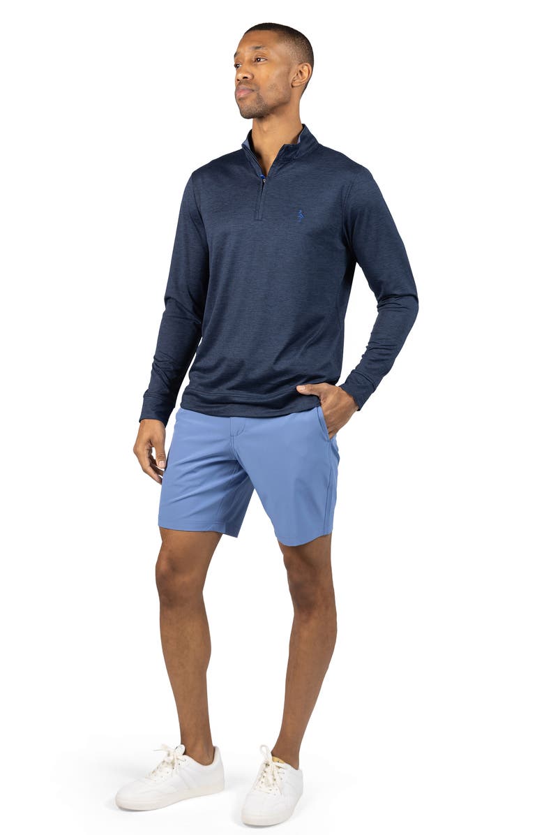 TailorByrd Mélange Mesh Performance Quarter Zip Pullover, Alternate, color, Navy