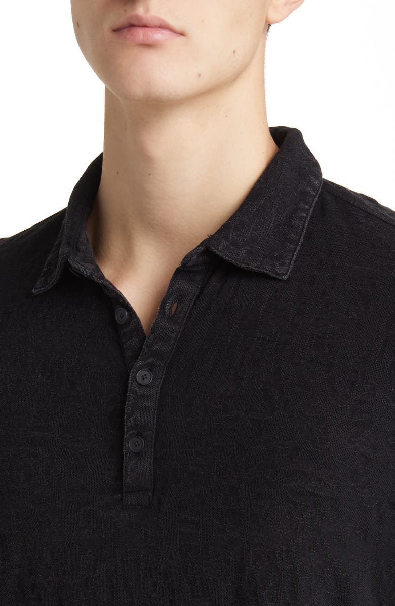 John Varvatos Adam Jacquard Long Sleeve Polo, Alternate, color, 
