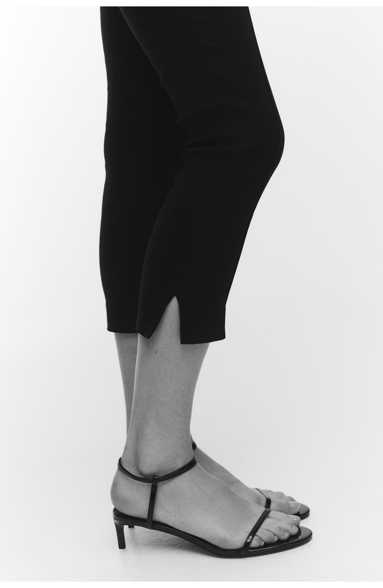 H&M Crease-leg Capri Trousers, Alternate, color, Black