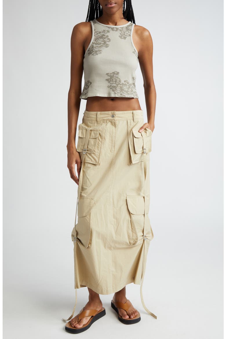 Ilanta Cotton Blend Cargo Skirt, Alternate, color, BEIGE