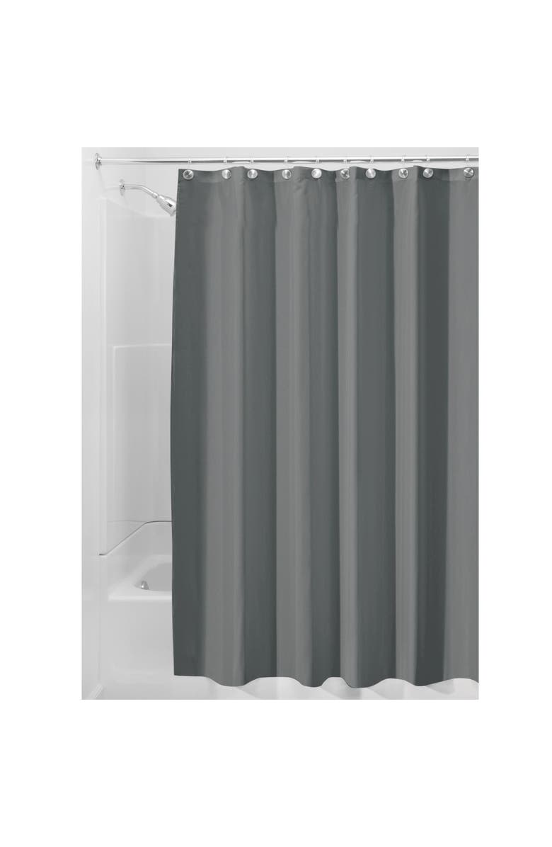 iDesign Solid Polyester Shower Curtain - 72" x 72" - Set of 2 - Gray, Alternate, color,