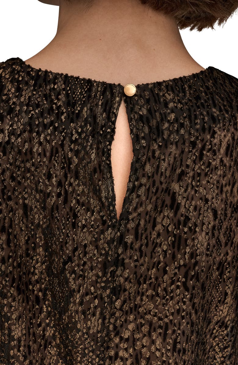 Donna Karan New York Metallic Cap Sleeve Top, Alternate, color, Black/ Gold