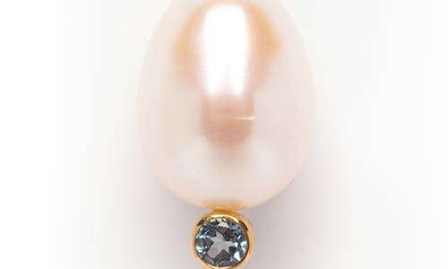 Local Eclectic Freshwater Pearl & Blue Topaz Charm In Gold