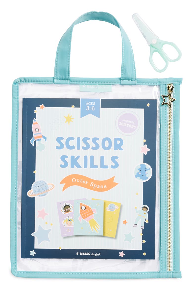 Space Scissor Skills Activity Playset, Main, color, AQUA