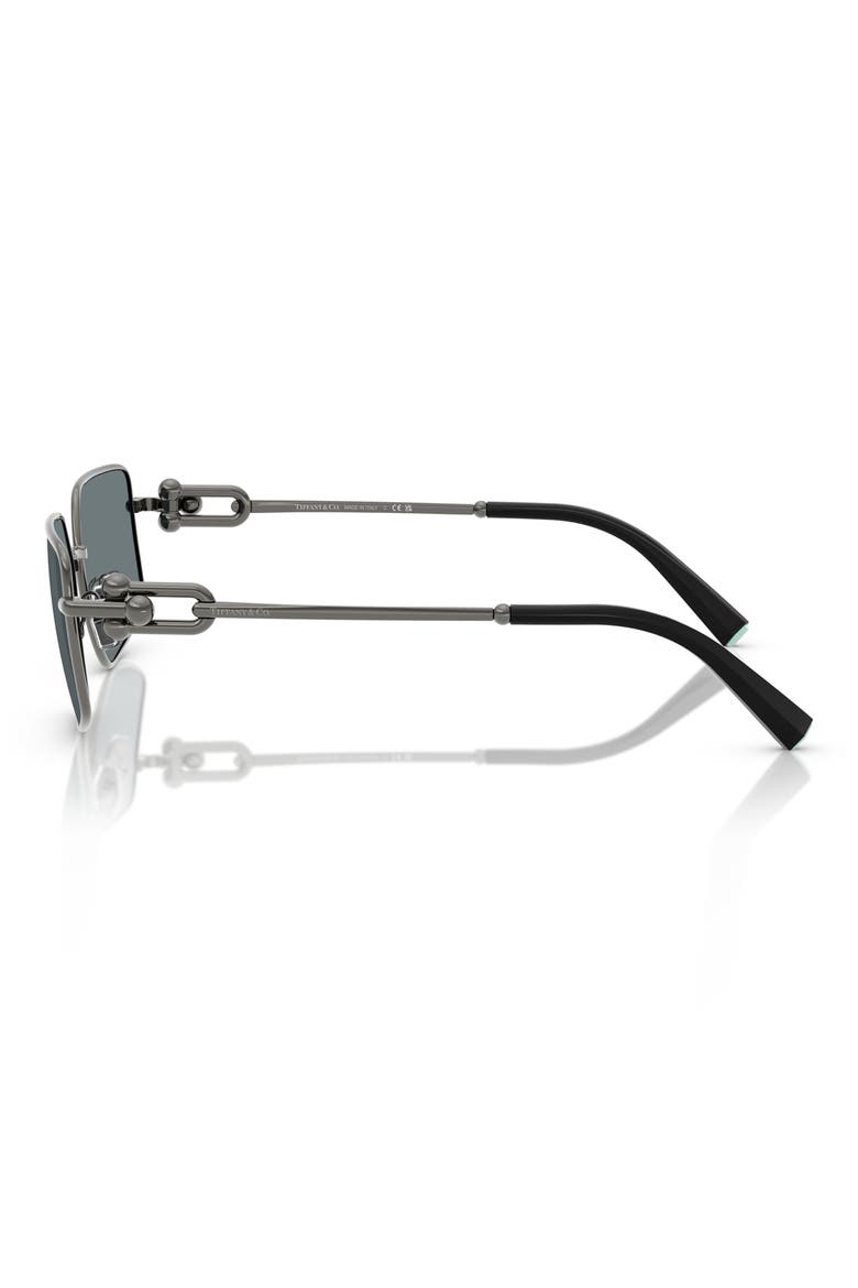 58mm Rectangular Sunglasses, Alternate, color, RUTHENIUM / GREY MIRROR BLACK