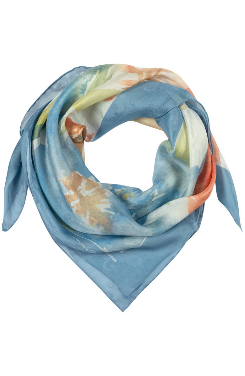 Polo Ralph Lauren Floral Silk Square Scarf, Main, color, 