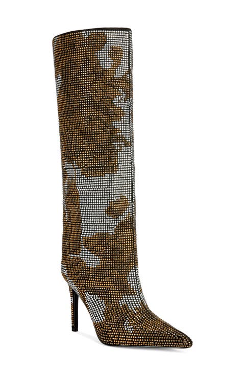 Oriel Rhinestone Knee High Boot