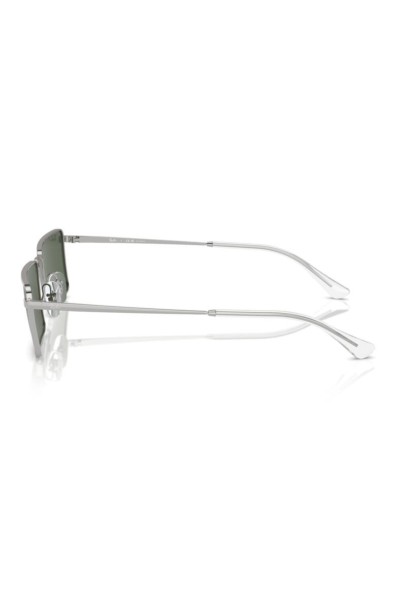 Emy 56mm Rectangular Sunglasses, Alternate, color, SILVER