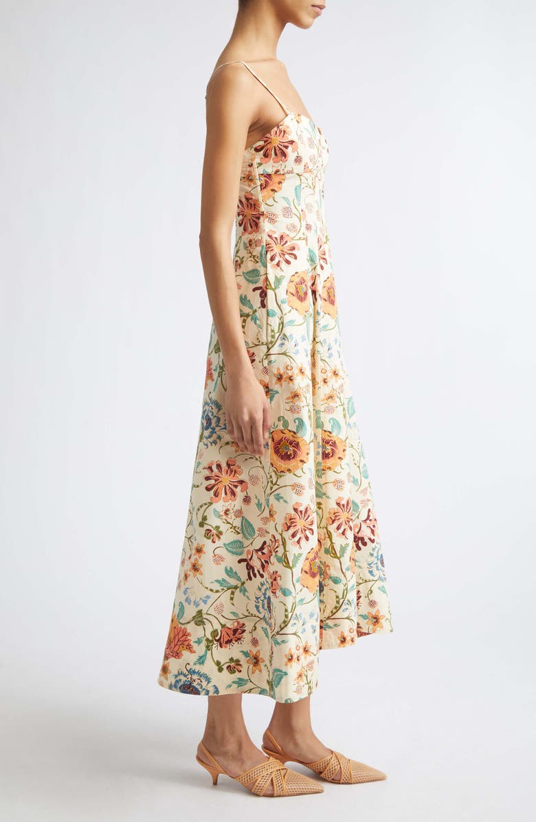 Ulla Johnson Fiora Floral Cotton Dress, Alternate, color, Abalone