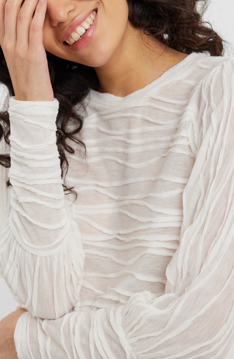 VERO MODA Ines Crinkle Pleat Recycled Polyester Blend Top, Alternate, color, 